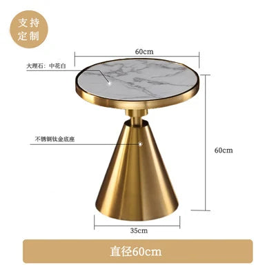 Pedestal | Gold & Marble Round Table