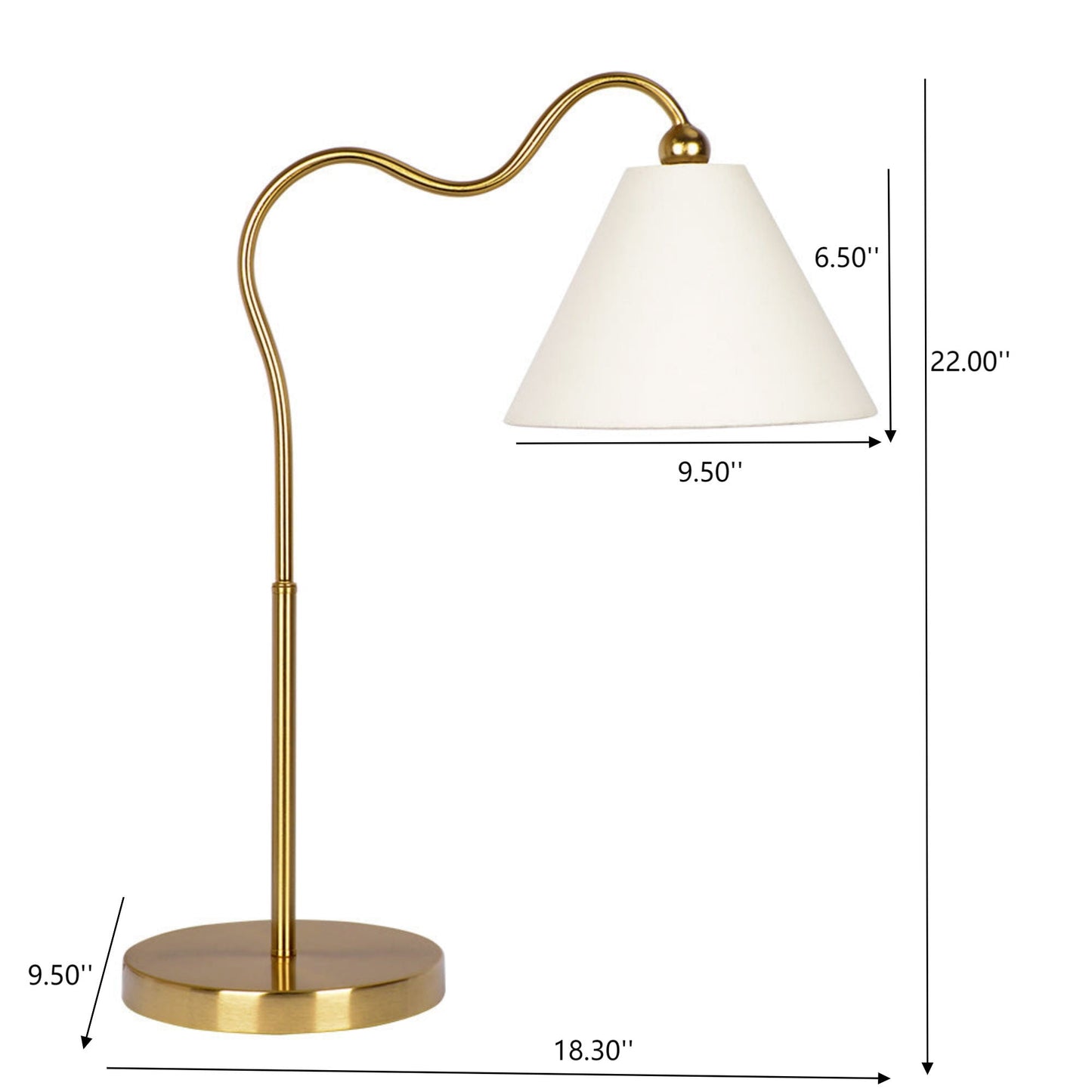 After Hours | Brass Arc Table Lamp