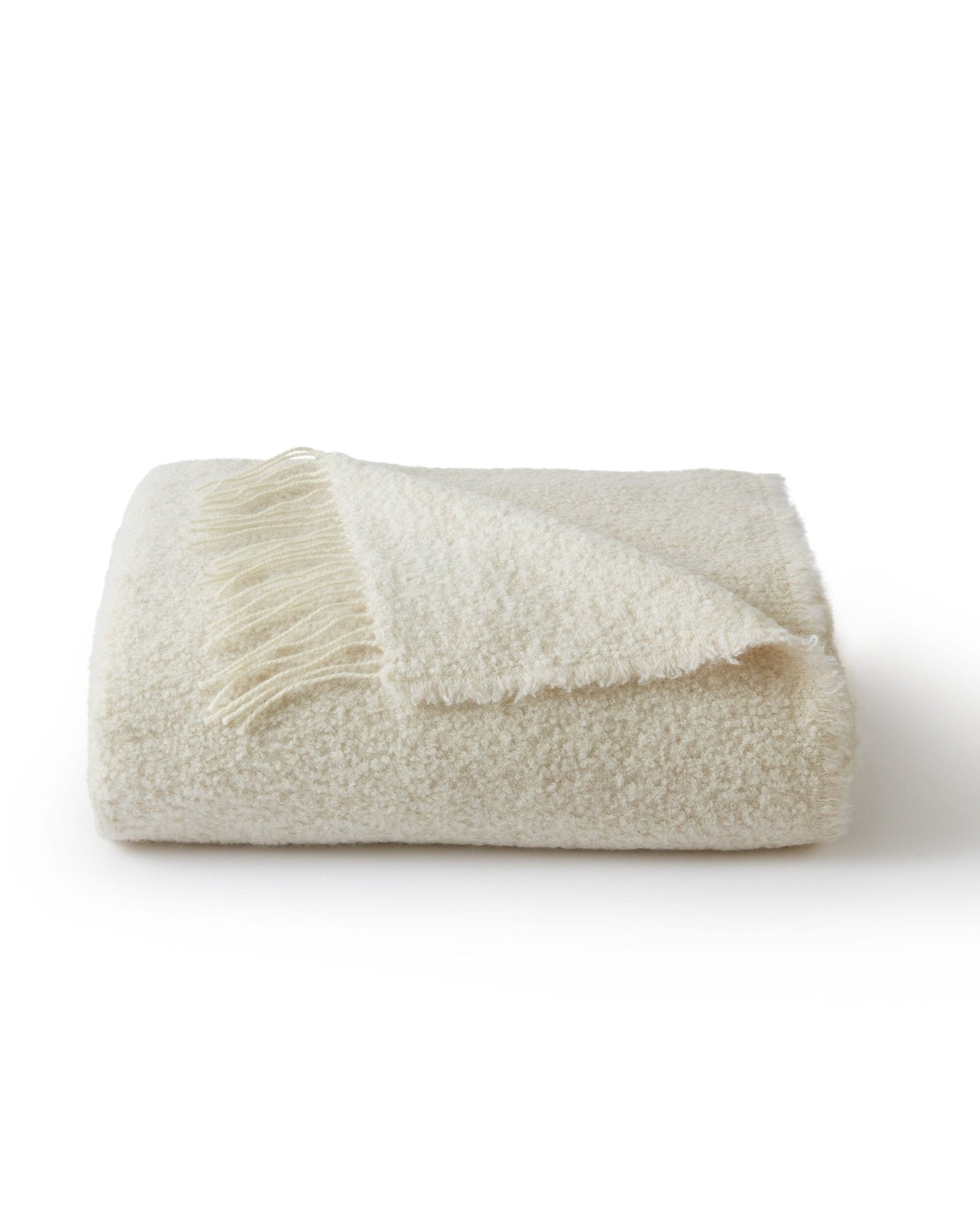 Fringe Bouclé Throw Cloud