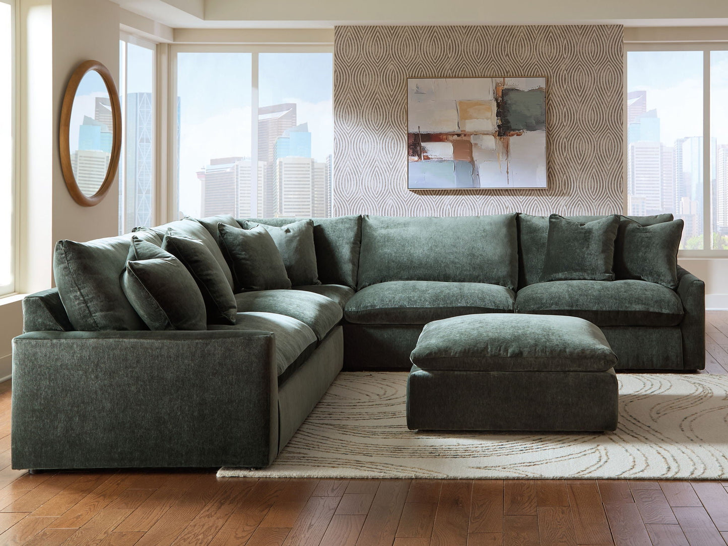 Carriage View | Jade Velvet Sectional
