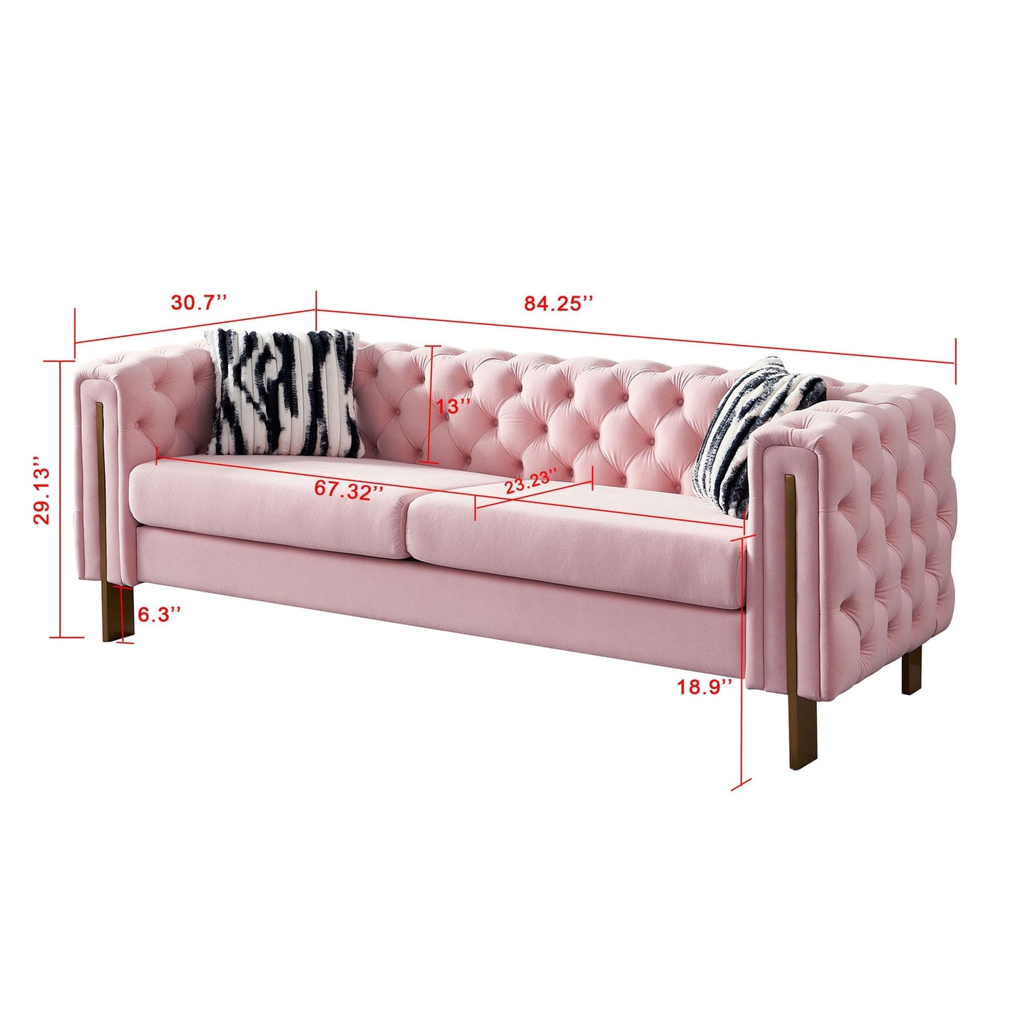 Chesterfield - Modern Tufted Living Room Sofa, 84.25''W Couch