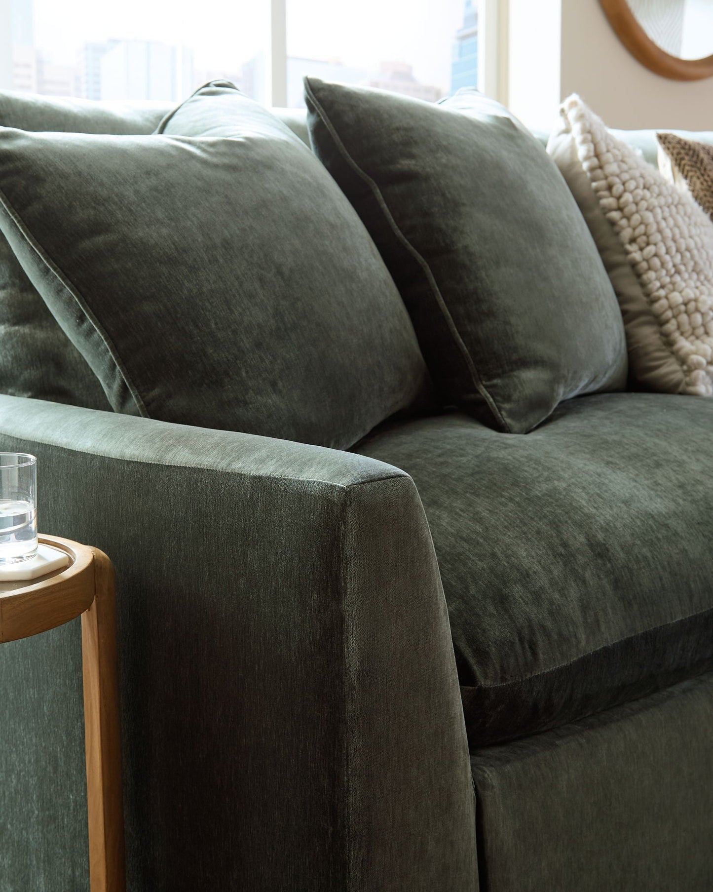 Carriage View | Jade Velvet Sectional