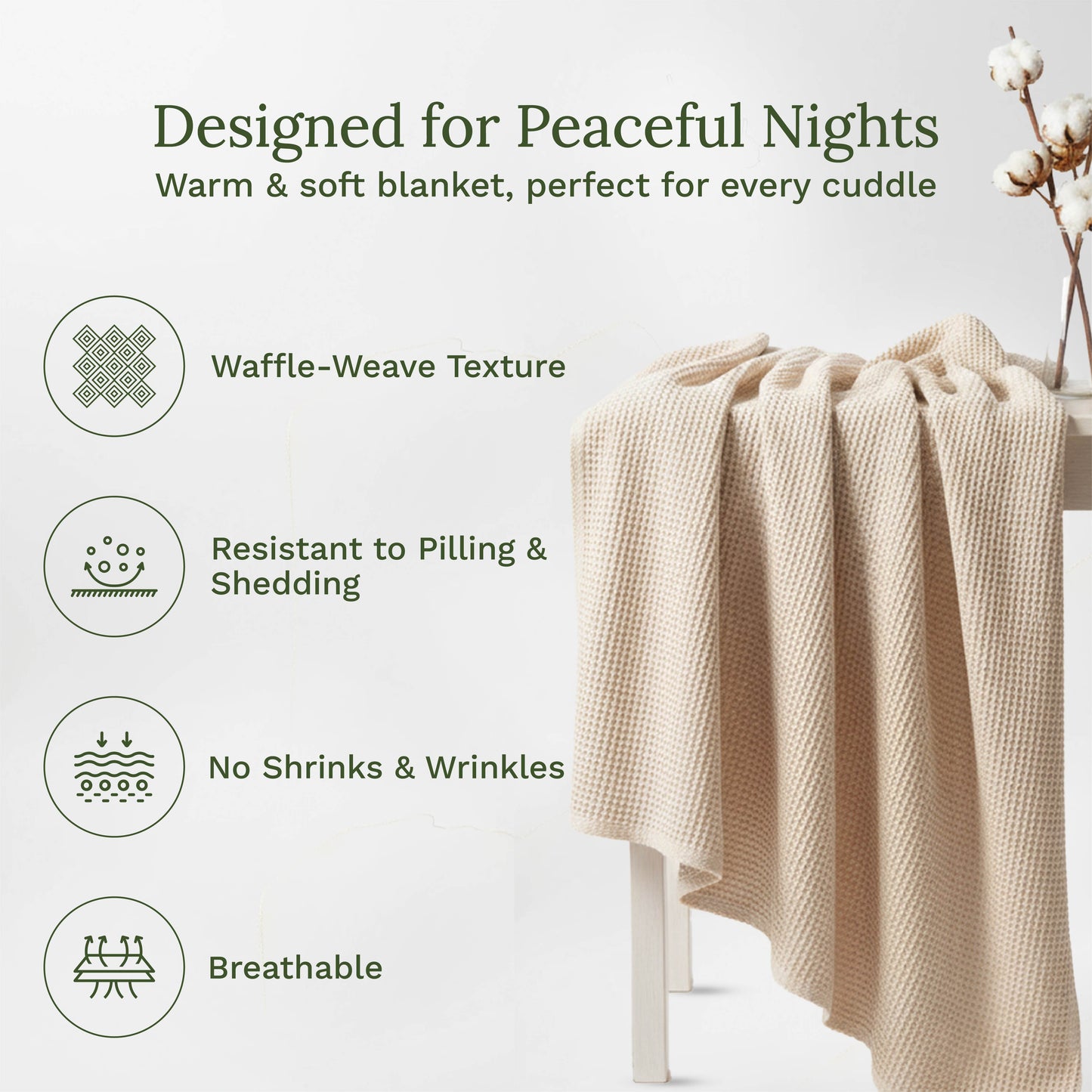 Rest Day | Waffle Weave Cotton Blanket