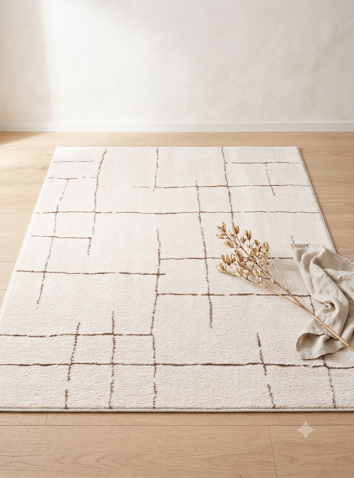 Gridline | Ivory & Brown Area Rug