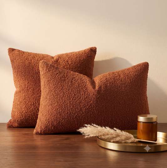 First Chill | Rust Boucle Pillow Covers (Set of 2)