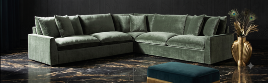 Carriage View | Jade Velvet Sectional