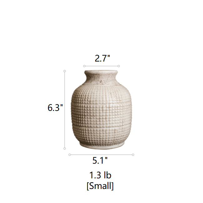 Gathered | White Textured Ceramic Vase
