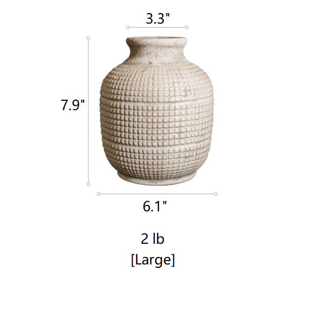 Gathered | White Textured Ceramic Vase