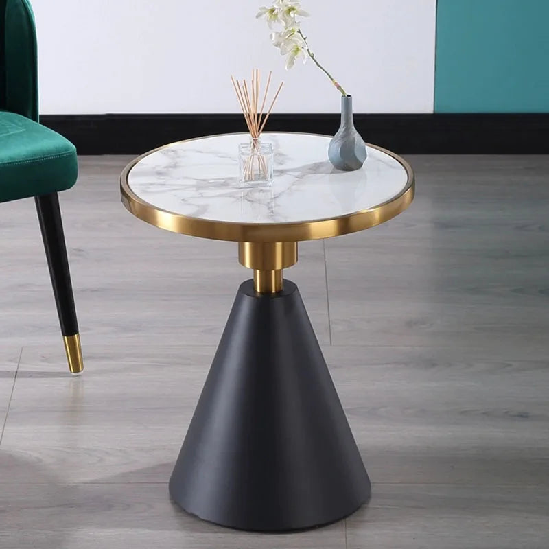 Pedestal | Gold & Marble Round Table