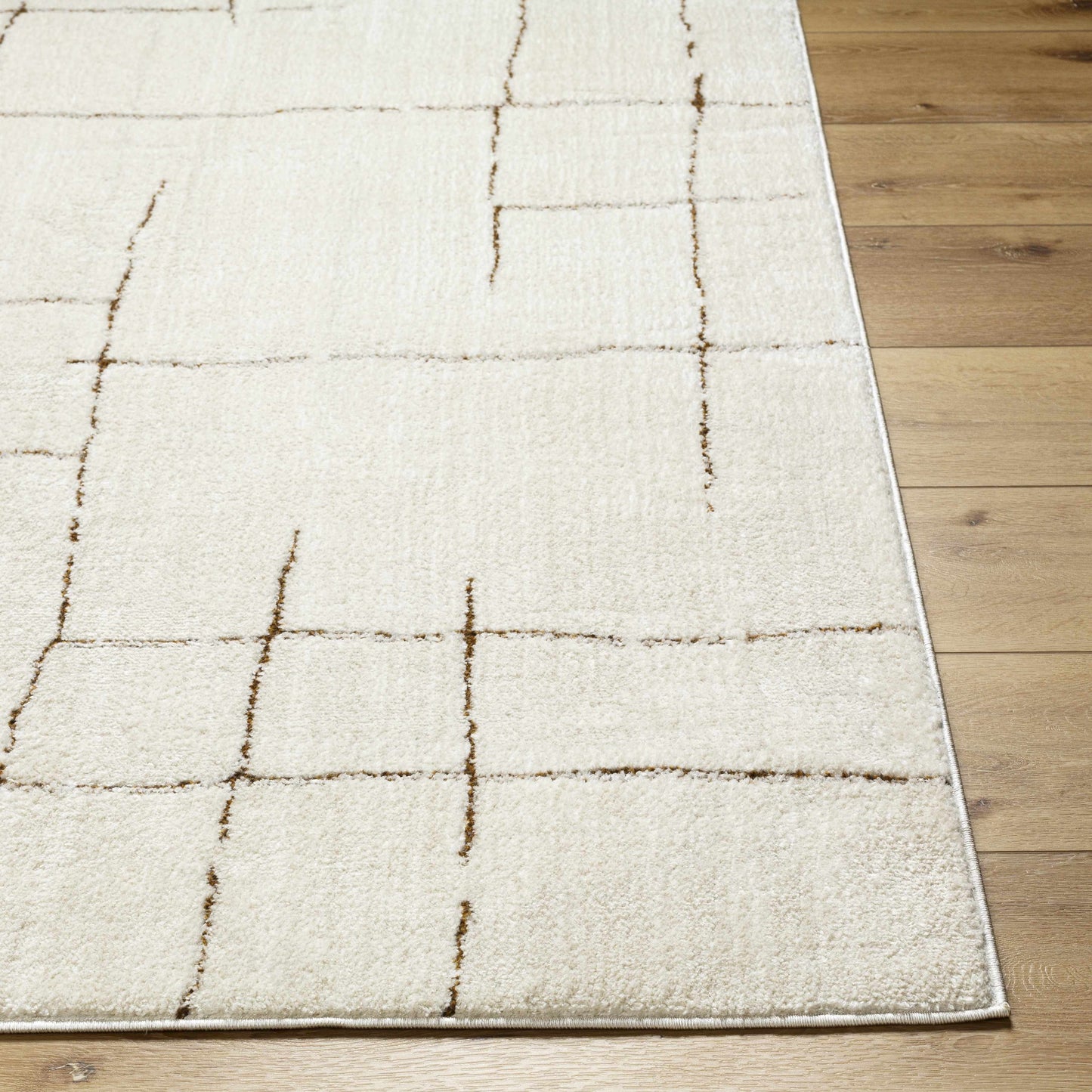 Gridline | Ivory & Brown Area Rug