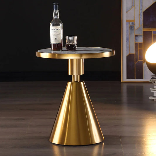 Pedestal | Gold & Marble Round Table