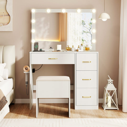 Leading Lady | Vanity Desk with Mirror & Lights