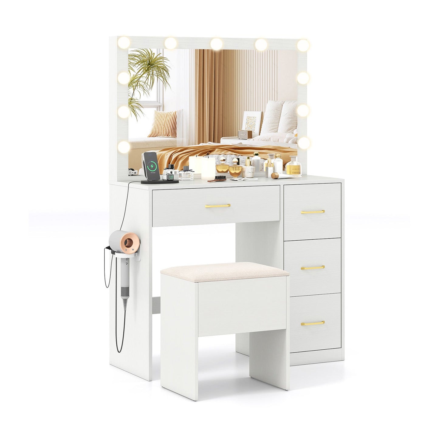 Leading Lady | Vanity Desk with Mirror & Lights
