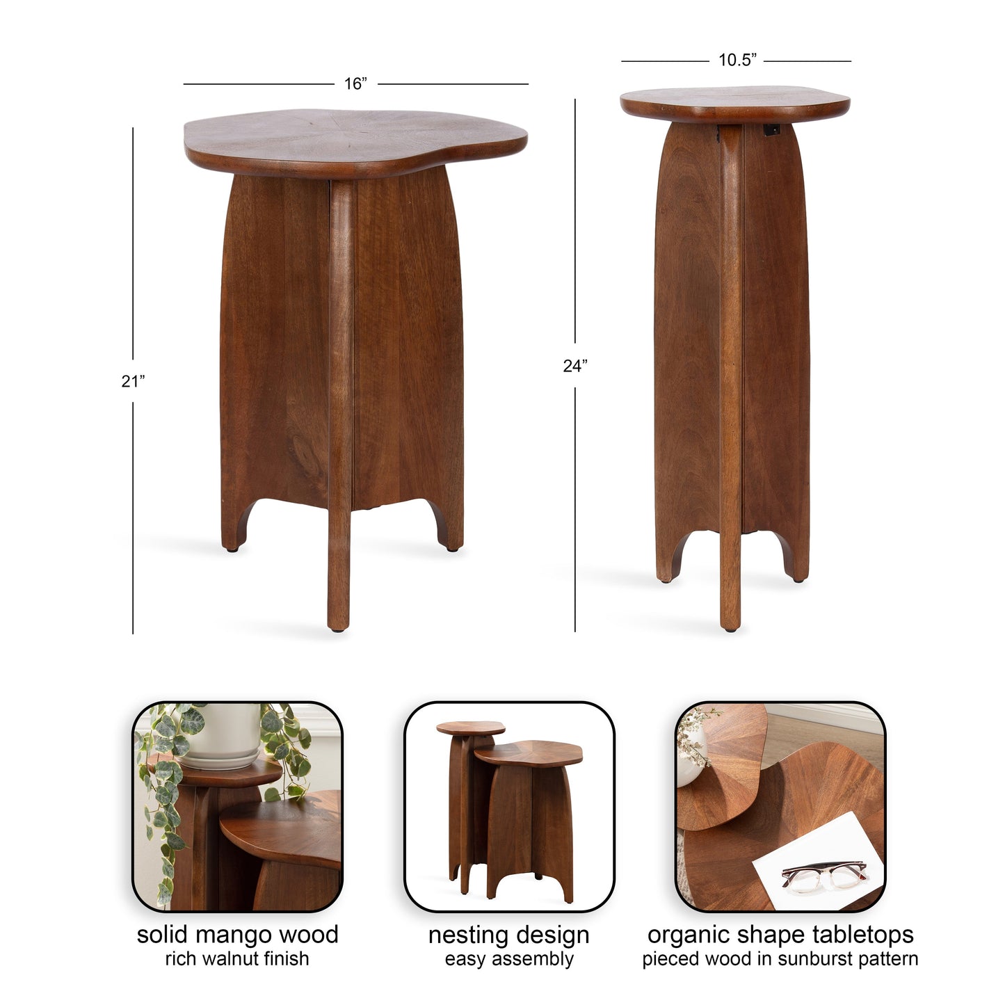 Sunburst | Walnut Table Set (2-Piece)