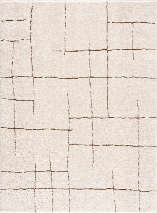 Gridline | Ivory & Brown Area Rug