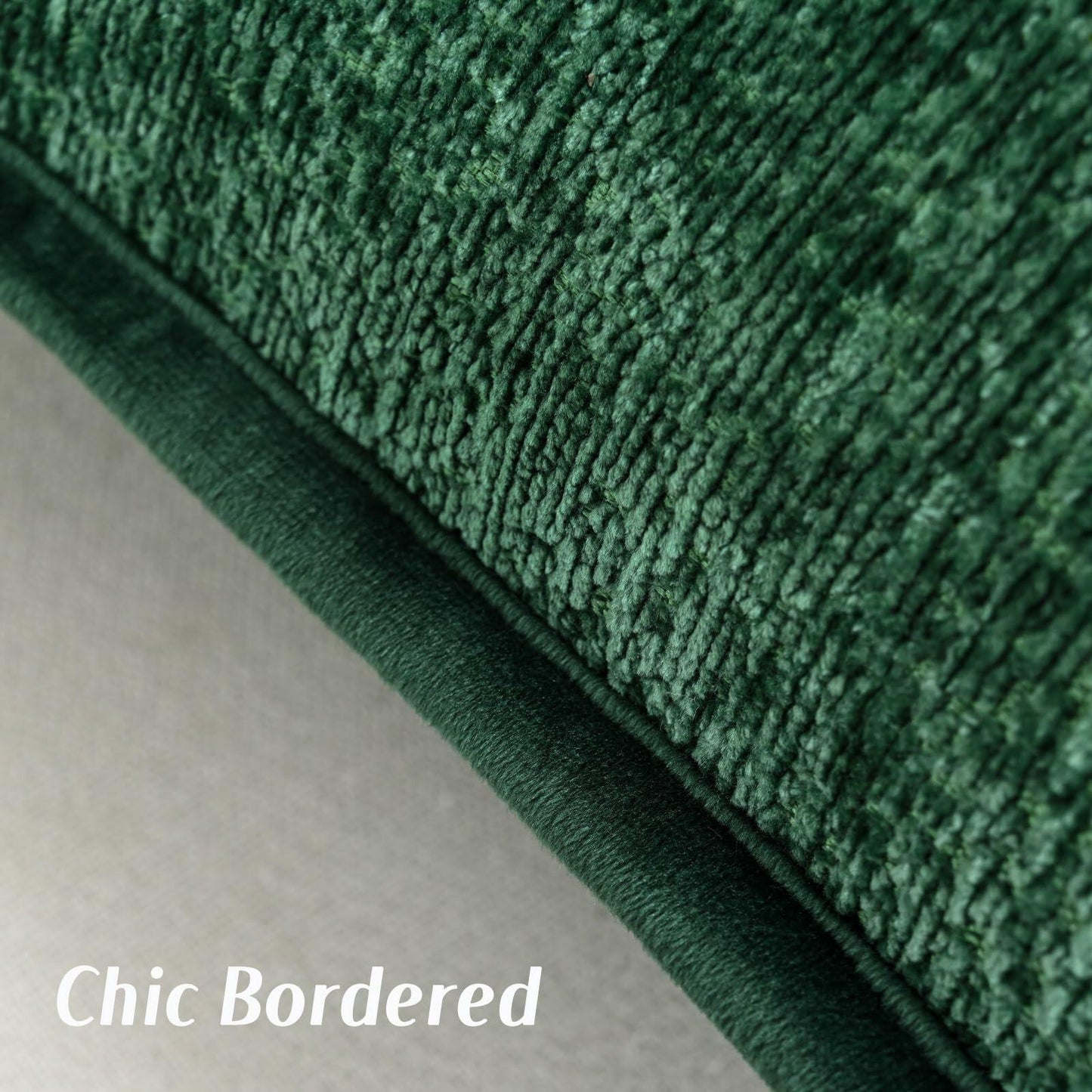 Emerald Cut | Dark Green Chenille Pillow Covers (Set of 2)