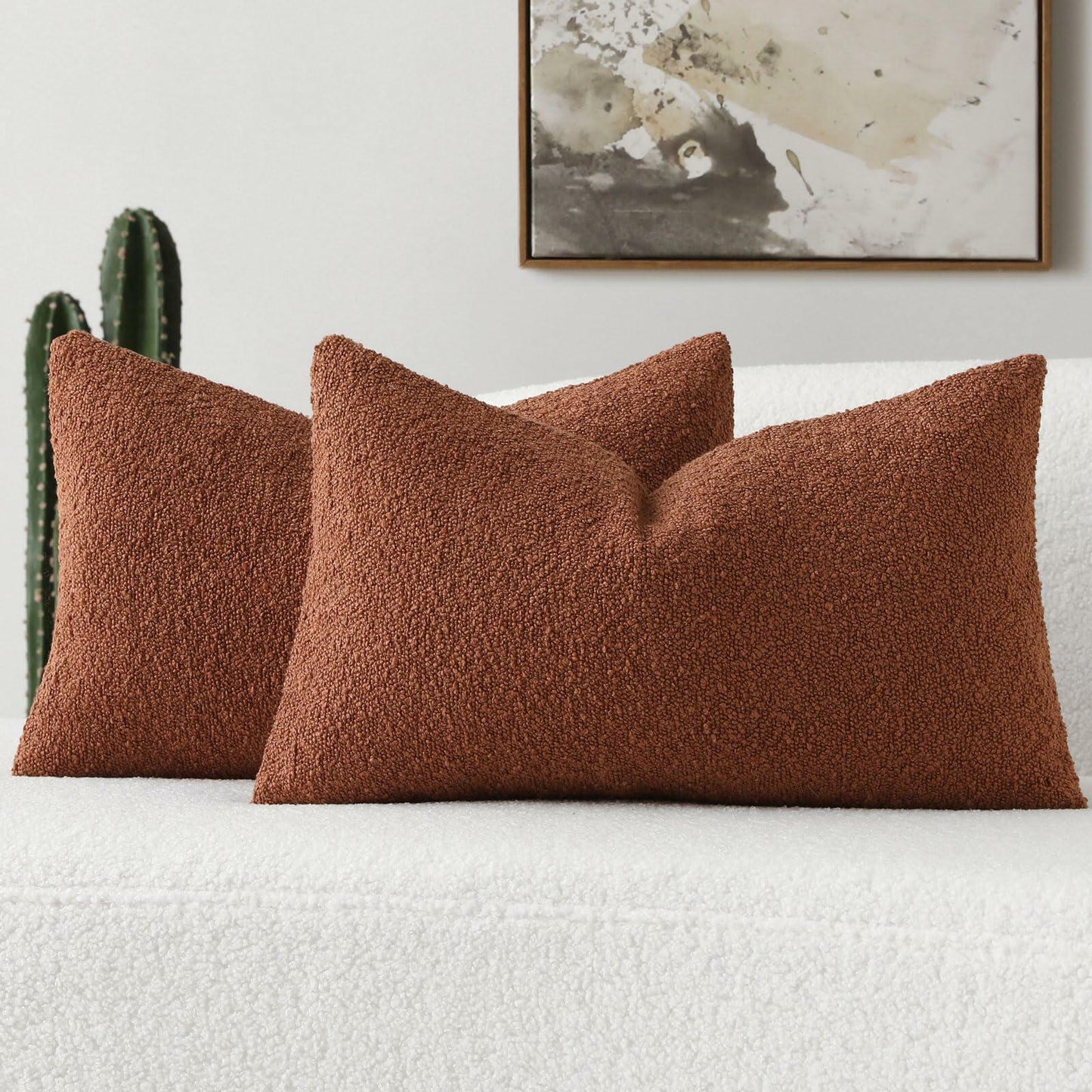 First Chill | Rust Boucle Pillow Covers (Set of 2)