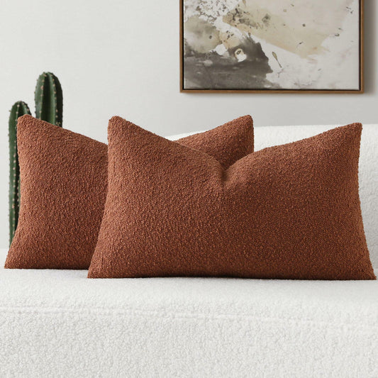 First Chill | Rust Boucle Pillow Covers (Set of 2)