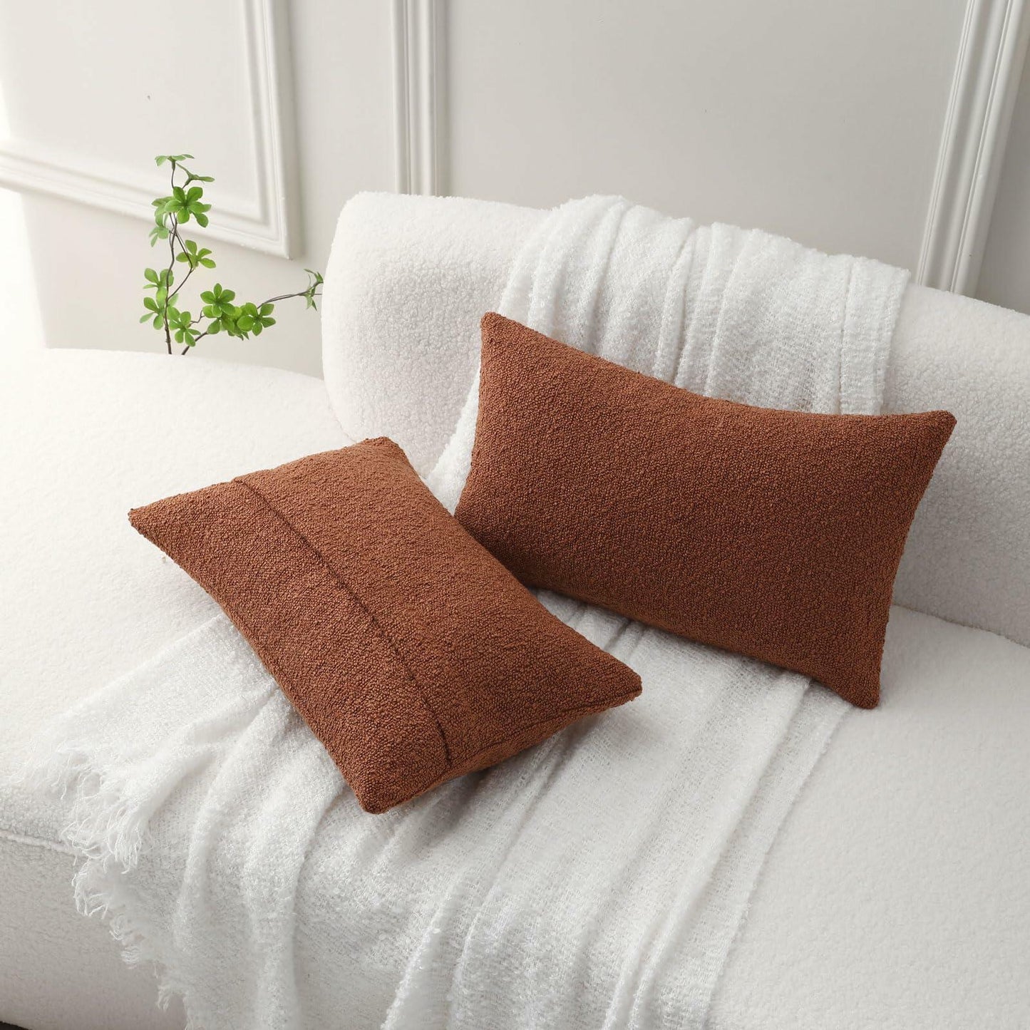 First Chill | Rust Boucle Pillow Covers (Set of 2)