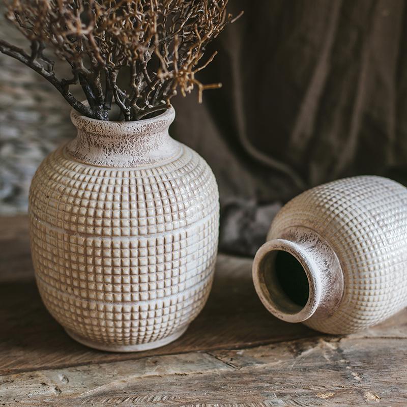 Gathered | White Textured Ceramic Vase