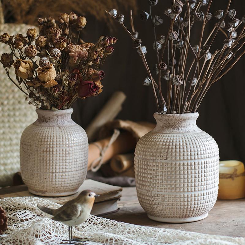 Gathered | White Textured Ceramic Vase